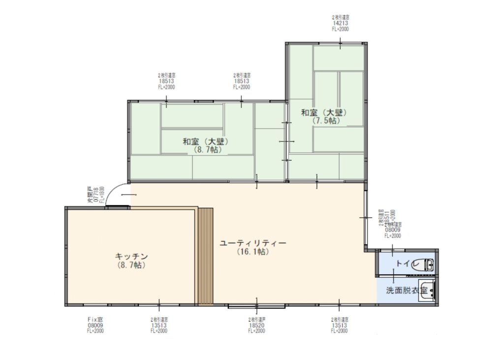 古御門１号室 平面図