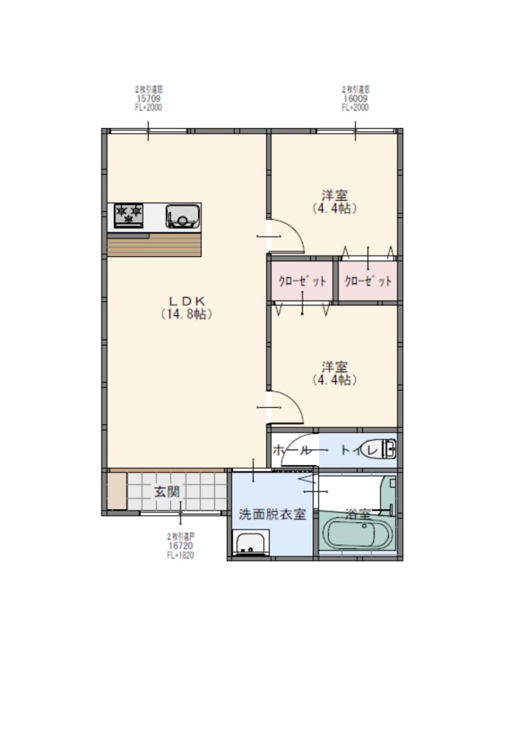 古御門3号室　平面図