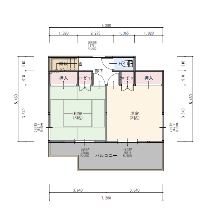 中古住宅　船引町東部台5丁目　2階平面図